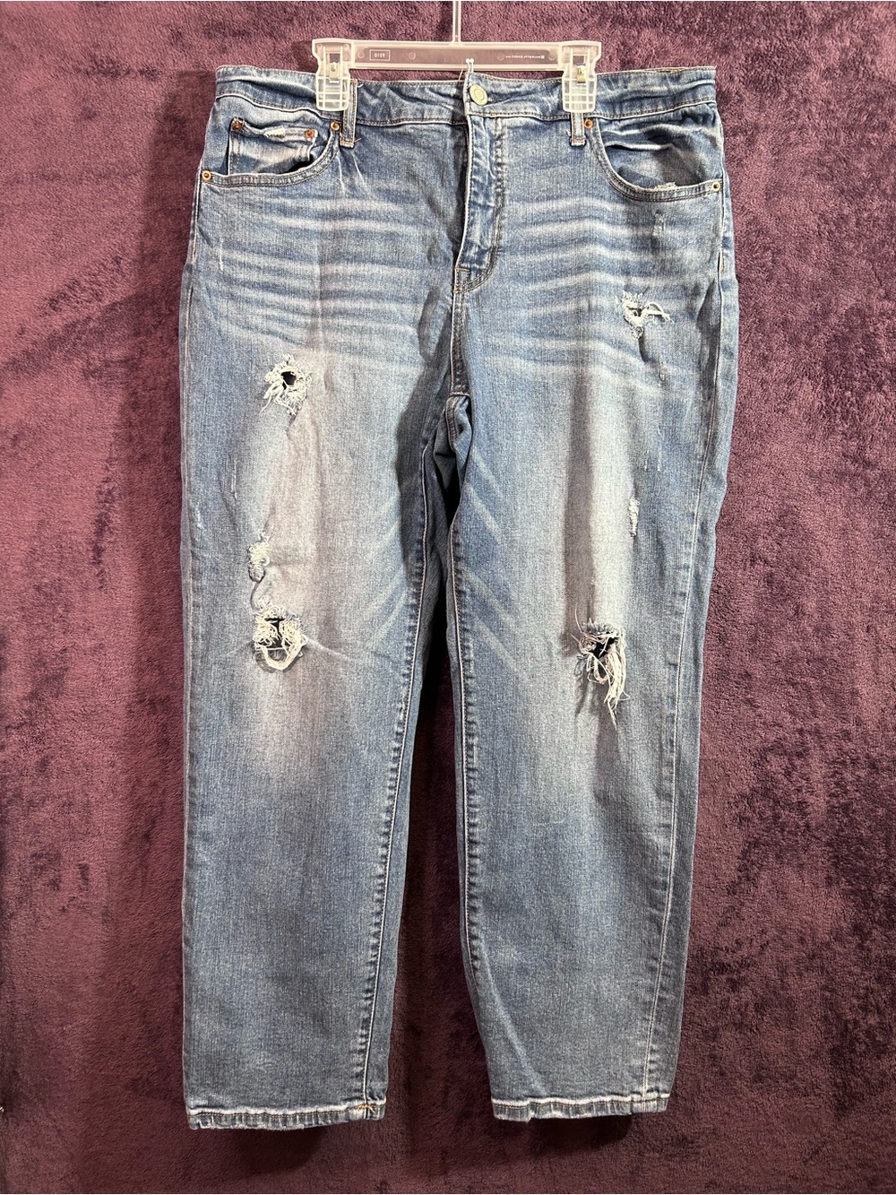 Time and Tru Distressed Light Blue Boyfriend Jeans
